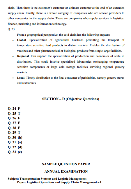  Transportation System & Logistic Management Syllabus 