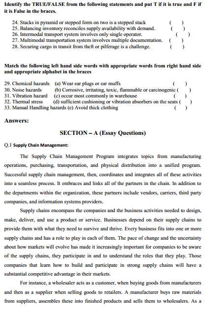  Transportation System & Logistic Management Syllabus 