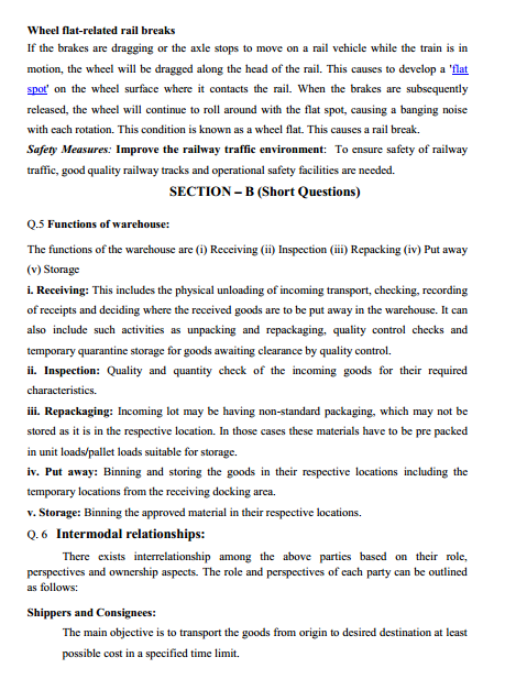  Transportation System & Logistic Management Syllabus 