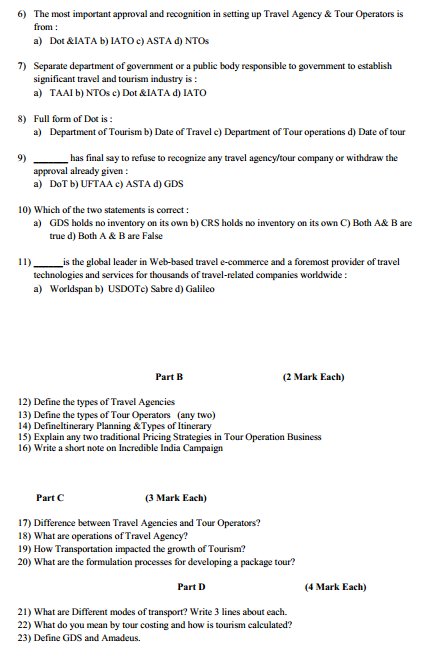  Travel and Tourism Syllabus 