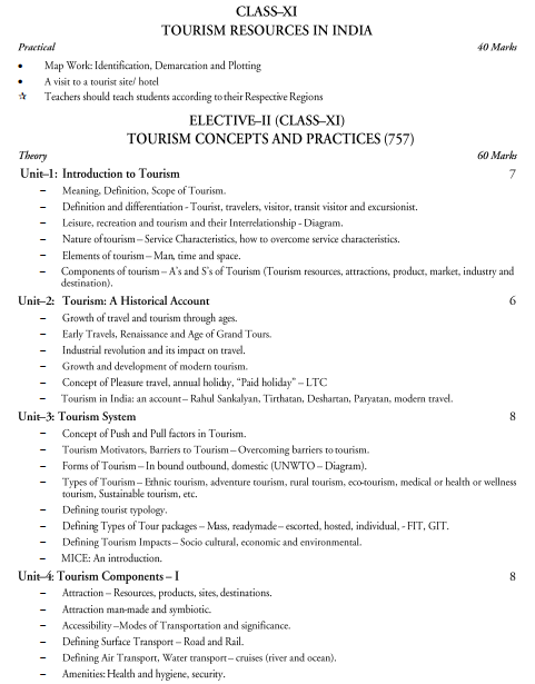  Travel and Tourism Syllabus 