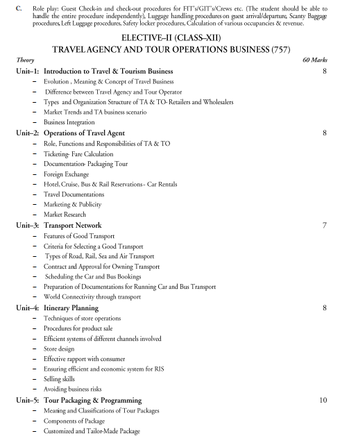  Travel and Tourism Syllabus 