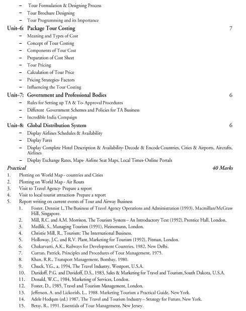  Travel and Tourism Syllabus 