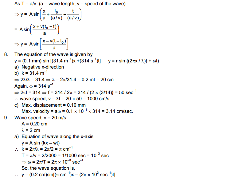 Wave Motion and Waves on String HC Verma Concepts of Physics Solutions